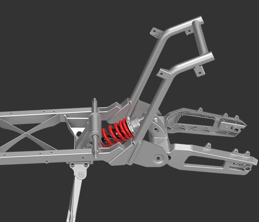 Central-set rear shock absorber